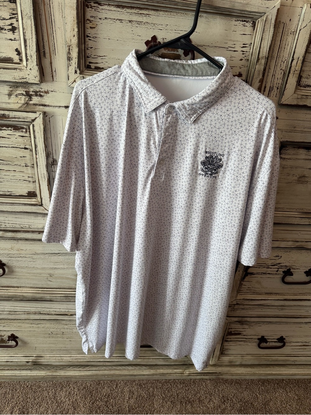 Anderson Ord Polo - White with Lavender and Navy Accents XXL